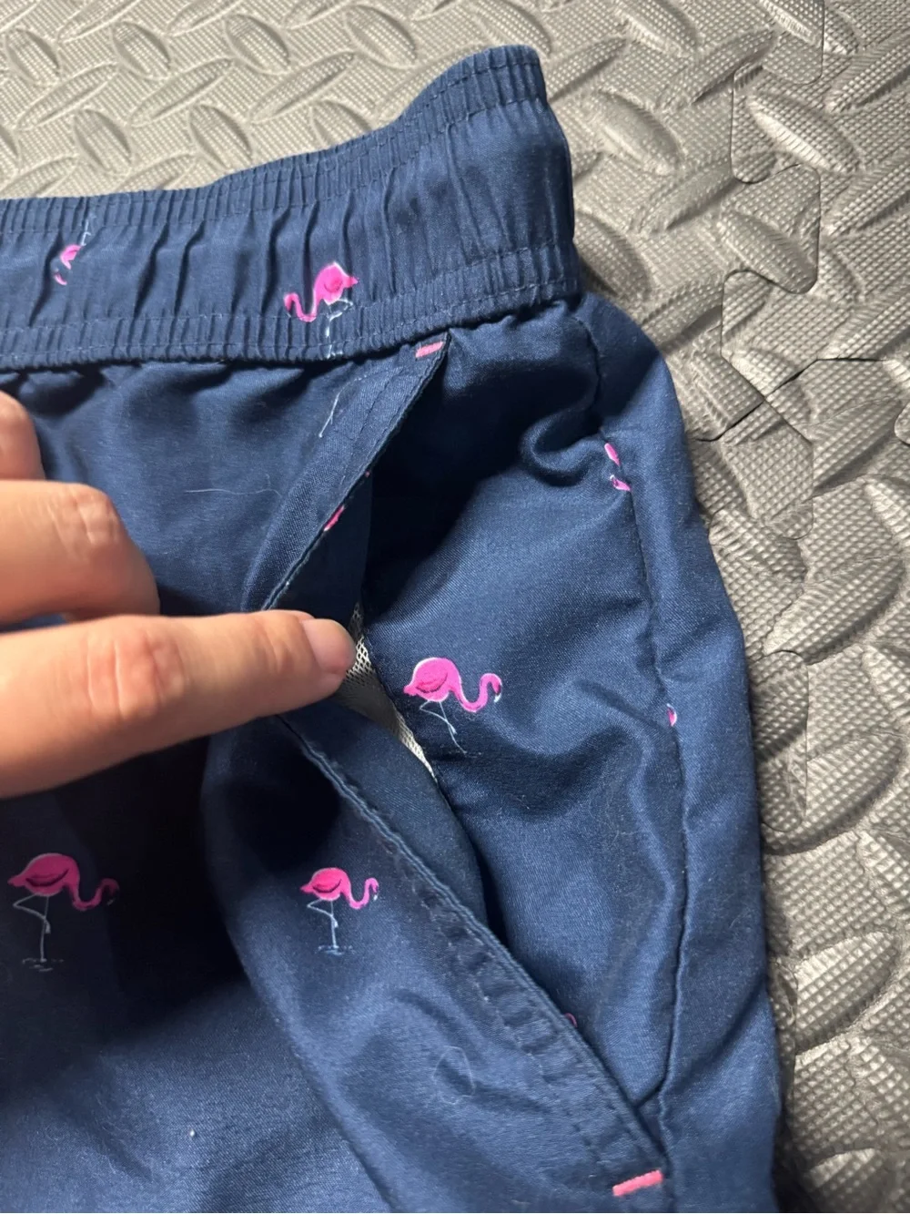 George Men’s Flamingo Swim Trunks Navy Pink Size Large 36-38